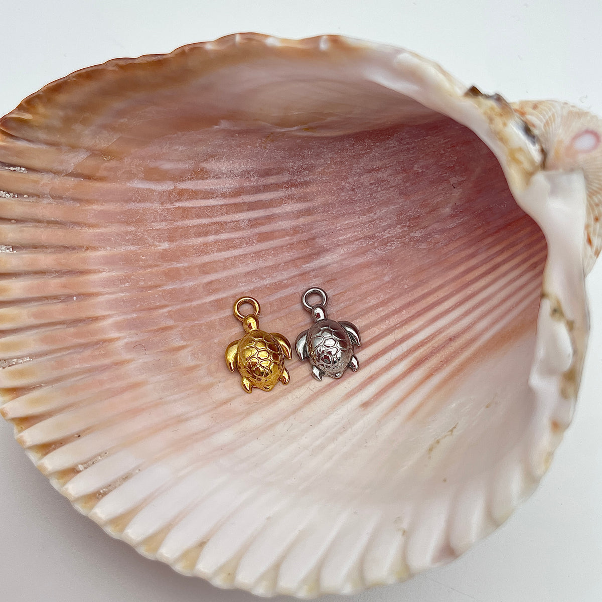 Skildpadde vedhæng/charm, guld eller sølv, nikkelfri, 18 x 12 mm, 3mm hul, til smykker – billede 5