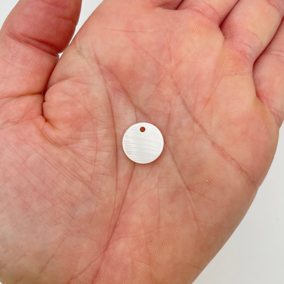 Perlemorspaillet, vedhæng/charm, 12,5mm, til smykker – billede 3