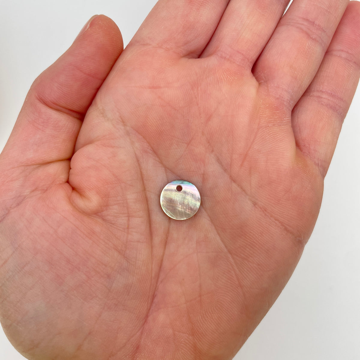 Perlemorspaillet, vedhæng/charm, 11,5mm, til smykker – billede 3