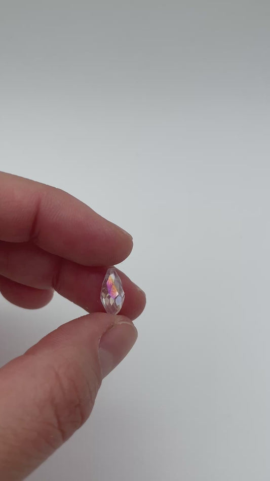 Facetslebne glasperler, dråbeformet, 6x12mm, til smykker