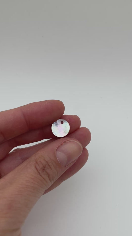 Perlemorspaillet, vedhæng/charm, 11,5mm, til smykker